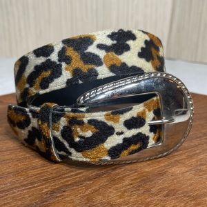 Sparkle Plenty vintage cheetah leopard belt black tan brown size small medium